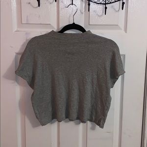 Gray Crop Top Short Sleeve